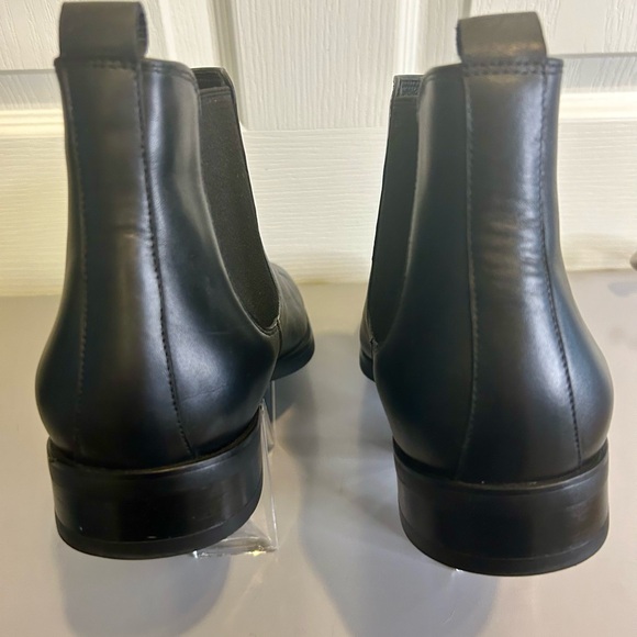 ♠️”Gifennse” Black Leather Chelsea Men’s Pull On Ankle Boots Size 9/42♠️ - Picture 6 of 15